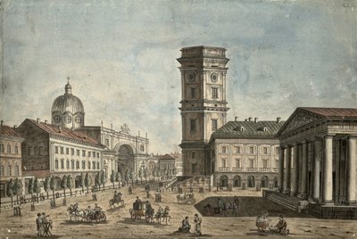 Uitzicht op Nevsky Prospekt, St. Petersburg, 1810 door Fedor Aleksandrovich Vasiliev